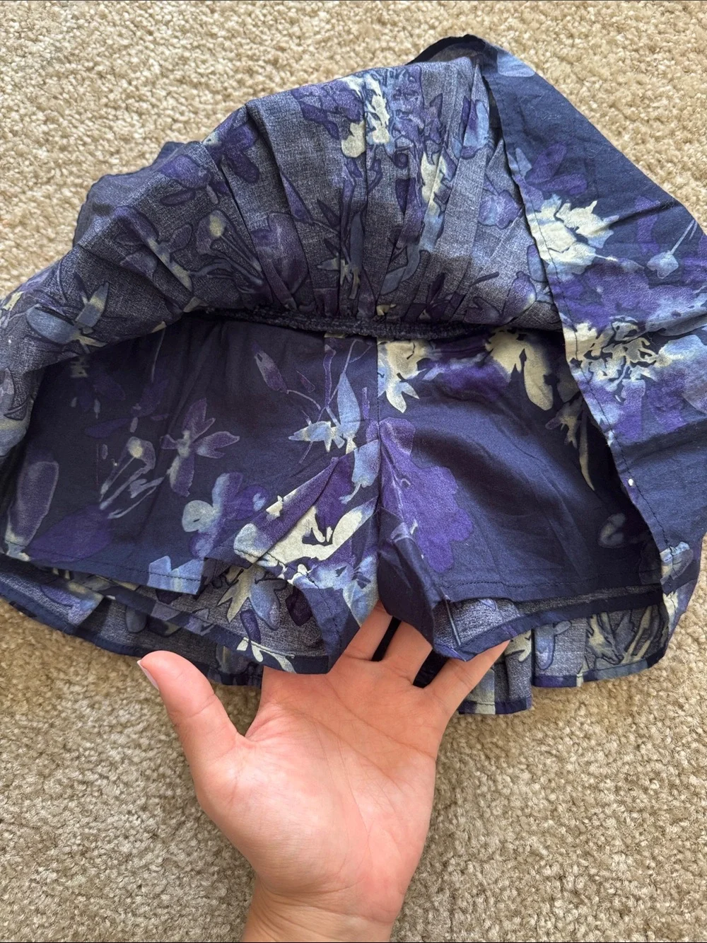 GAP Navy Floral Ruffled Tiered Mini Skirt